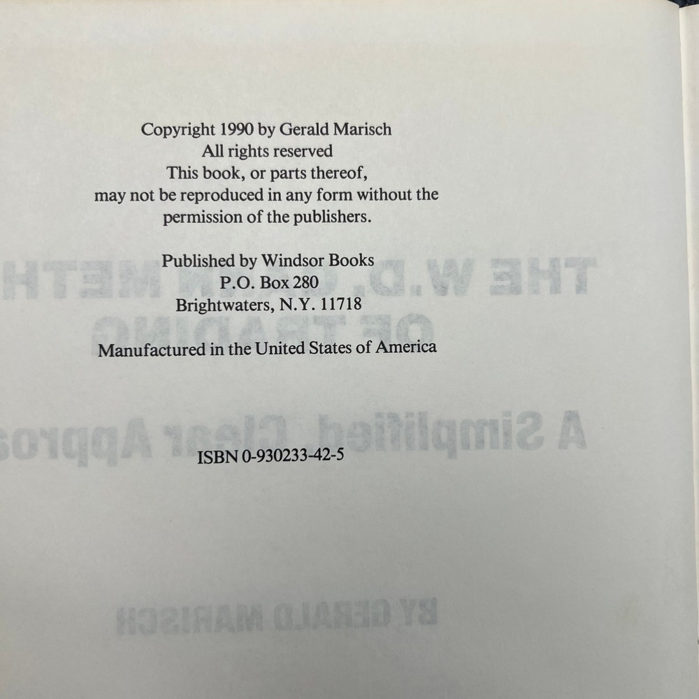 The W.D. Gann Method of Trading Gerald Marisch 1990 Hardcover Windsor Books - Picture 3 of 5
